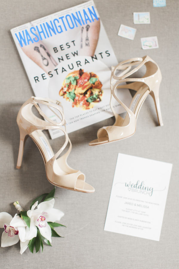brides shoes and invite