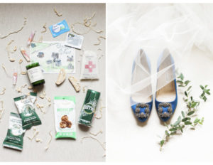 brides shoes and survival kit