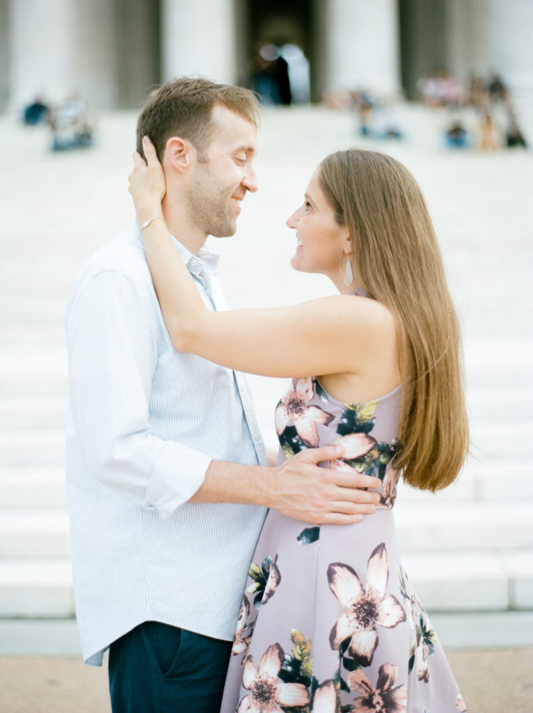 Best DC Engagement session location at the Jefferson Memorial