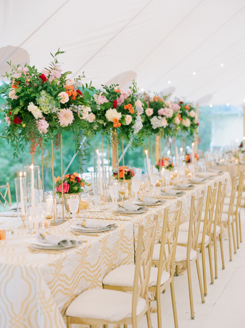 reception table decor and florals