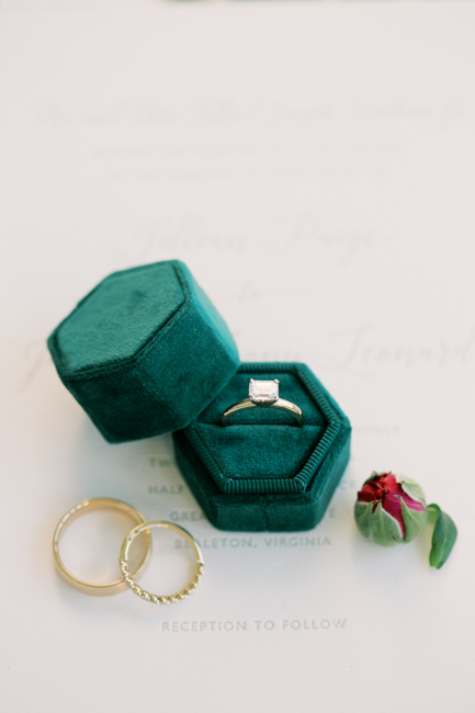 Green Velvet Ring box