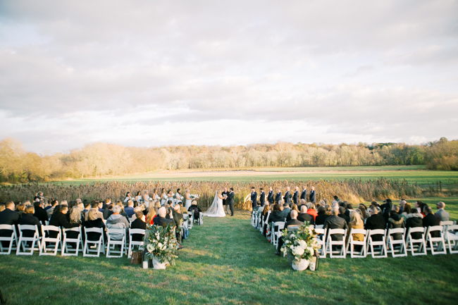 wedding ceremony on grace by field